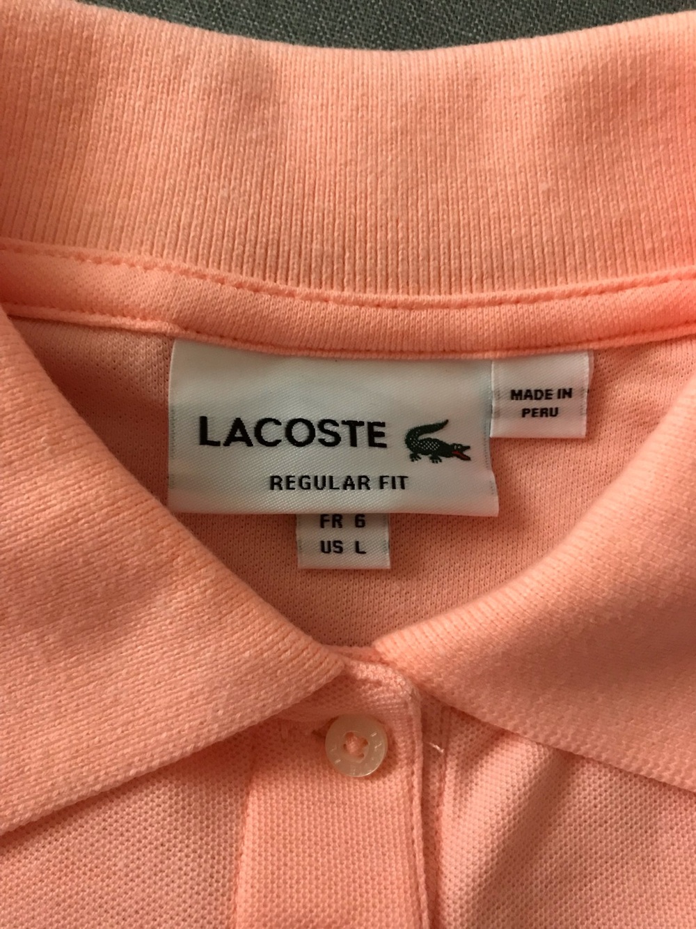Lacoste Piqué Polo Salmon Color Shirt - Picture 6 of 6
